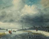 MOERMAN Albert Edouard Kanallandschaft Imwinter MOERMAN Albert Edouard Kanallandschaft Imwinter