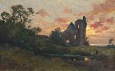 MOISSET Maurice Reflections By The Ruins At Dusk MOISSET Maurice Reflections By The Ruins At Dusk