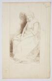 MOITTE Anne-Marie Feuille D'étude: Portrait De Femme Assise, Esquisse Au Verso MOITTE Anne-Marie Feuille D'étude: Portrait De Femme Assise, Esquisse Au Verso
