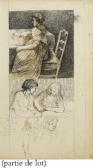 MOITTE Anne-Marie Suite De Cinq Dessins Représentant Divers Portraits À Mi-corps D'hommes, De Femmes Et D'enfants Dont Quatre Recto-verso MOITTE Anne-Marie Suite De Cinq Dessins Représentant Divers Portraits À Mi-corps D'hommes, De Femmes Et D'enfants Dont Quatre Recto-verso