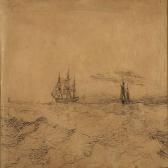 MOLLER Gustav Seascape With Sailing Ships MOLLER Gustav Seascape With Sailing Ships