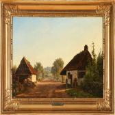 MOLLER R. C. Danish Village Scene Atsummer Time MOLLER R. C. Danish Village Scene Atsummer Time