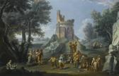 MONALDI Paolo Rome, A View Of The Sedia Del Diavolo With Peasants Making Merry MONALDI Paolo Rome, A View Of The Sedia Del Diavolo With Peasants Making Merry