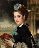 MONCHABLON Alphonse Xavier Young Woman With Fruits, London MONCHABLON Alphonse Xavier Young Woman With Fruits, London