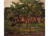 MONDRIAN Piet Bauerngehöft Unter Bäumen Hinter Einem Weidezaun - "farm Building In Het Gooi, Fence And Trees In The Foreground" MONDRIAN Piet Bauerngehöft Unter Bäumen Hinter Einem Weidezaun - "farm Building In Het Gooi, Fence And Trees In The Foreground"