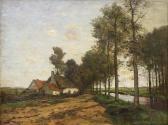 MONDRIAN Piet Cottages Along The River Gein Lined With Trees MONDRIAN Piet Cottages Along The River Gein Lined With Trees
