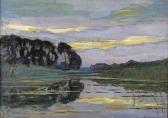 MONDRIAN Piet Farmstead On The Gein Screened By Tall Trees With Streaked Sky MONDRIAN Piet Farmstead On The Gein Screened By Tall Trees With Streaked Sky