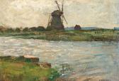 MONDRIAN Piet Oostzijdse Mill Viewed From Dock At Landzicht Farm MONDRIAN Piet Oostzijdse Mill Viewed From Dock At Landzicht Farm