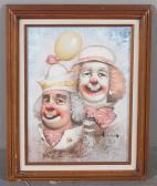 MONINET WILLIAM Portrait Of Two Clowns MONINET WILLIAM Portrait Of Two Clowns