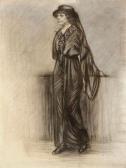 MONNIER F. Femme À La Longue Robe Noire MONNIER F. Femme À La Longue Robe Noire