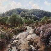 MONSTED Peder Mork A Young Woman Chatting To A Young Man On A Sunlit Path MONSTED Peder Mork A Young Woman Chatting To A Young Man On A Sunlit Path