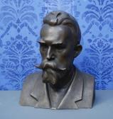 MONTEGANI ANGELO "enrico Forlanini", Mezzo Busto In Bronzo , Firmato Sul Fianco MONTEGANI ANGELO "enrico Forlanini", Mezzo Busto In Bronzo , Firmato Sul Fianco