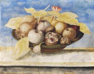 Octavianus Montfort - 2 Arbeiten: Stillleben Mit Zitrusfrüchten Und Granatapfel