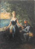 MONTICELLI Alfred Scène Galante Au Bord De La Mer MONTICELLI Alfred Scène Galante Au Bord De La Mer