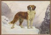 MOORE Edwin Augustus Saint Bernard In The Mountains MOORE Edwin Augustus Saint Bernard In The Mountains
