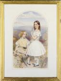 MOORE John Callington Double Portrait Of The Children Of Sir Thomas Gladstone,full-length, With Carpentry Tools MOORE John Callington Double Portrait Of The Children Of Sir Thomas Gladstone,full-length, With Carpentry Tools