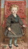 MOORE John Callington Portrait Of Arthur Hill, 6th Marquess Of Downshire (1871-1918), Full-length, With A Hoop And Stick, In Front Of A Jacobean Chair MOORE John Callington Portrait Of Arthur Hill, 6th Marquess Of Downshire (1871-1918), Full-length, With A Hoop And Stick, In Front Of A Jacobean Chair