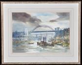 MOORE Ronald Lambert A Paddle Steamer At Newcastle Quayside MOORE Ronald Lambert A Paddle Steamer At Newcastle Quayside