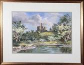 MOORE Ronald Lambert Warkworth Castle From The River MOORE Ronald Lambert Warkworth Castle From The River