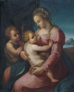 Francesco Morandini Il Poppi - The Nursing Madonna With Infant Saint John