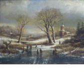 MOREL Jan Evert II Figures In A Snowy Landscape MOREL Jan Evert II Figures In A Snowy Landscape