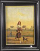 MORELE J "jeune Fille Au Chien" MORELE J "jeune Fille Au Chien"