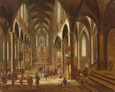 MORGENSTERN Johann Friedrich Church Interior With Figures. MORGENSTERN Johann Friedrich Church Interior With Figures.
