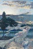 MORIETTE I. Jeune Femme Et Cygne MORIETTE I. Jeune Femme Et Cygne