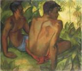 MORILLOT Octave Two Tahitian Boys Resting MORILLOT Octave Two Tahitian Boys Resting