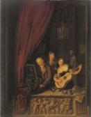 MORITZ Louis Elegant Company Making Music In An Interior, In A Sculpted Niche MORITZ Louis Elegant Company Making Music In An Interior, In A Sculpted Niche