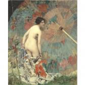 MOROT Aimé Nude With A Japanese Umbrella MOROT Aimé Nude With A Japanese Umbrella