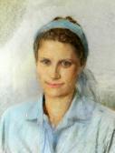 Morse-Brown Sam Portrait Of A Lady Wearing A Blue Hair Band Morse-Brown Sam Portrait Of A Lady Wearing A Blue Hair Band