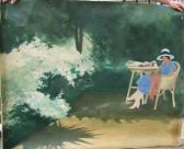 MORSE-RUMMEL Franck Femme Assise Dans Un Jardin MORSE-RUMMEL Franck Femme Assise Dans Un Jardin