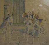 MORSHEAD ARMINELL Four Foxhounds In A Yard MORSHEAD ARMINELL Four Foxhounds In A Yard
