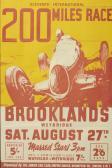 MOSER J L Brooklands 11th International 200 Mile Race Poster For The Event On 27 August 1938 MOSER J L Brooklands 11th International 200 Mile Race Poster For The Event On 27 August 1938