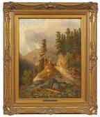 MOSER Karl Alpenlandschaft Mit Bauernmädchen Auf Einem Pfad MOSER Karl Alpenlandschaft Mit Bauernmädchen Auf Einem Pfad