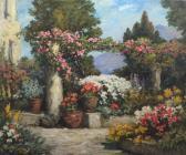MOSTYN Thomas Edwin, Tom Flowers On A Terrace MOSTYN Thomas Edwin, Tom Flowers On A Terrace