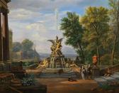 MOUCHERON de Isaac An Italianate Terrace Of A Park MOUCHERON de Isaac An Italianate Terrace Of A Park