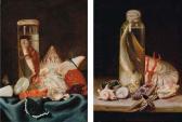 MOULINEUF Etienne Shells, Butterflies, Insects And A Lizard In A Jar, On A Partly-draped Table MOULINEUF Etienne Shells, Butterflies, Insects And A Lizard In A Jar, On A Partly-draped Table