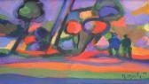 MOULY Marcel Personnages Sous Les Arbres MOULY Marcel Personnages Sous Les Arbres