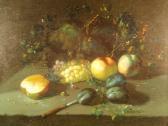 MUÑOZ J. Still Life Of Grapes, Apples And Damsons With Foliage MUÑOZ J. Still Life Of Grapes, Apples And Damsons With Foliage