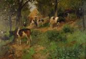 MUHLIG Albert Ernst 'keuhe Grasen' Grazing Cattle In Woodland MUHLIG Albert Ernst 'keuhe Grasen' Grazing Cattle In Woodland