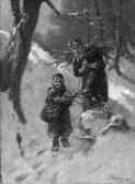 MULLER-LINGKE "zwei Reisigsammlerinnen Im Winterwald" MULLER-LINGKE "zwei Reisigsammlerinnen Im Winterwald"