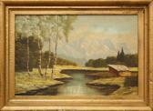 MUNINGER ludwig Landscape With River And Mountains MUNINGER ludwig Landscape With River And Mountains