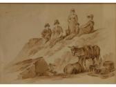 MUNN PAUL SANBY Five Figures Resting On Top Of A Bank MUNN PAUL SANBY Five Figures Resting On Top Of A Bank