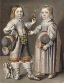 MUNNICHOVEN Hendrik Double Portrait Of A Boy And Girl MUNNICHOVEN Hendrik Double Portrait Of A Boy And Girl