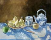 MURRAY Marion Still Life With Blue And White China, Apples And Pears MURRAY Marion Still Life With Blue And White China, Apples And Pears