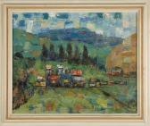 NAGATA Seiji Abstract Landscape With Cottages NAGATA Seiji Abstract Landscape With Cottages