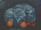 Nah Kam Still Life With Blue And White Vessels And Fruit Nah Kam Still Life With Blue And White Vessels And Fruit