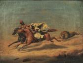 NAHL Karl Arab Horsemen Fleeing A Lion NAHL Karl Arab Horsemen Fleeing A Lion